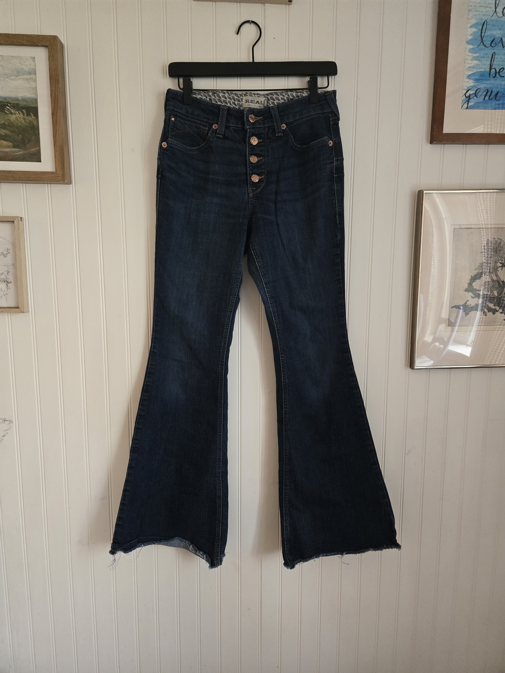 Ariat Denim Dark Indigo High-Rise Flare Jeans Western Riding Jeans